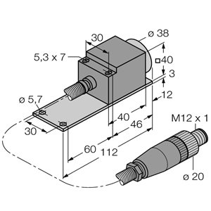 Capteur inductif TURCK NI25-CQP40/S1102 5M - détecteur de proximité inductif