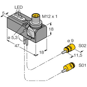 Capteur inductif TURCK NI2-K09-0.095/0.11-BDS-2AP6X3-H1141/S34 - détecteur de proximité inductif