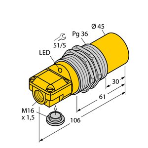 Capteur inductif TURCK NI40-G47SR-FZ3X2 - détecteur de proximité inductif