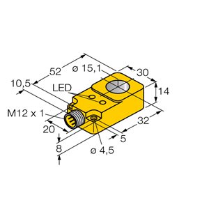 Capteur inductif TURCK BI15R-Q14-AN6X2-H1141 - détecteur de proximité inductif