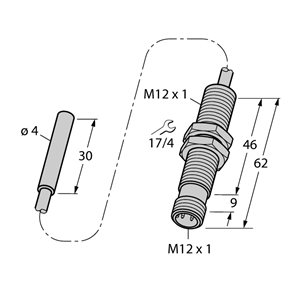Capteur inductif TURCK BI1.5-EH04-0.3-M12-SIU-H1141 - détecteur de proximité inductif