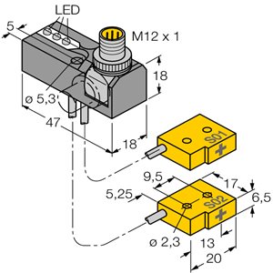 Capteur inductif TURCK NI2-Q6.5-0.1-BDS-2AP6X3-H1141/S34 - détecteur de proximité inductif