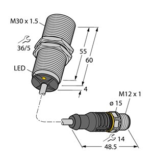 Capteur inductif TURCK BI12-M30-AD6X-0.3-RS4.23 - détecteur de proximité inductif