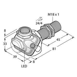 Capteur inductif TURCK BI8U-EM18WDTC-AP6X - détecteur de proximité inductif