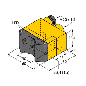 Capteur inductif TURCK NI4-DSU35TC-2Y1X2 - détecteur de proximité inductif