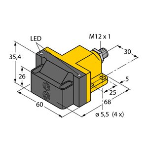 Capteur inductif TURCK NI4-DSU26-2Y1X2-H1140 - détecteur de proximité inductif