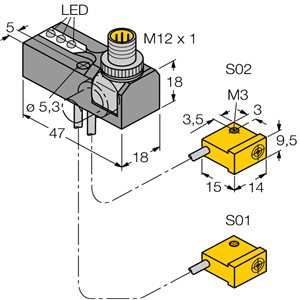 Capteur inductif TURCK NI2-Q9.5-0.1-BDS-2AP6X3-H1141/S34 - détecteur de proximité inductif