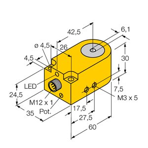 Capteur inductif TURCK BI6R-W30-DAN6X-H1141 - détecteur de proximité inductif