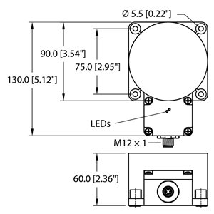 Capteur inductif TURCK NI100U-K90SR-VN4X2-H1141 - détecteur de proximité inductif